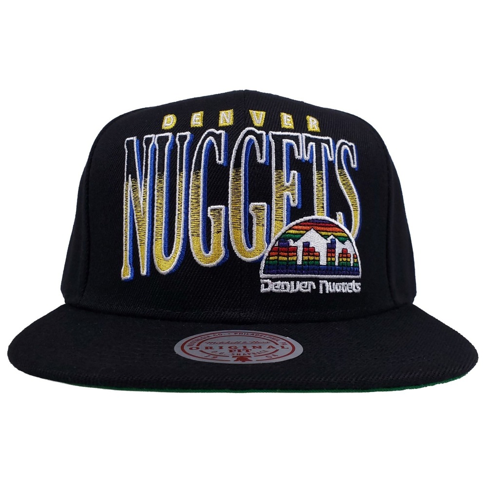Denver Nuggets Mitchell & Ness NBA Snapback Hat Cap Gradient Logo Black NWT